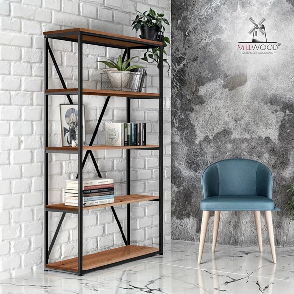 Изображение товара Стеллаж Millwood Neo Loft СН-1 Л (дуб табачный Craft/металл черный)