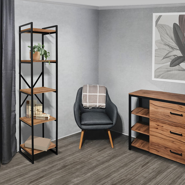 Изображение товара Стеллаж Millwood Neo Loft СН-2 Л (дуб табачный Craft/металл черный)