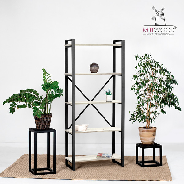 Изображение товара Стеллаж Millwood Neo Loft СН-3 Л (дуб белый Craft/металл черный)