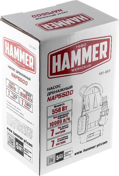 Изображение товара Дренажный насос Hammer NAP550D (641199)