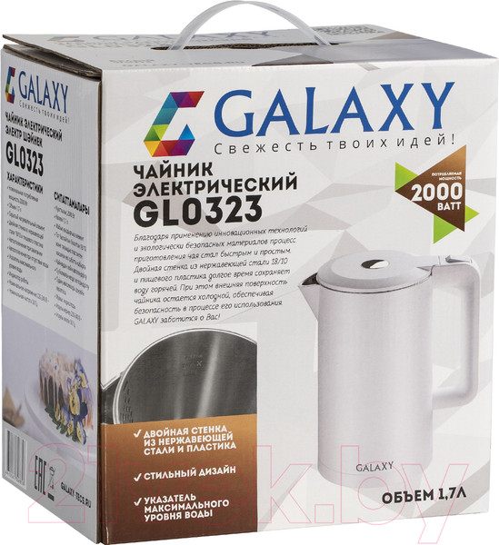 Изображение товара Электрочайник Galaxy GL 0323 (белый)