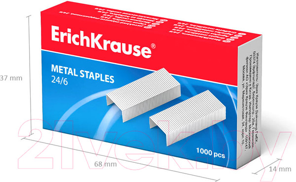 Изображение товара Скобы канцелярские Erich Krause 1189