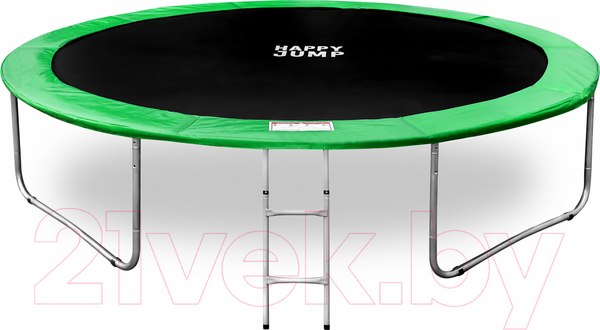 Изображение товара Батут Happy Jump PRO 12ft с внешней сеткой и лестницей (374см)