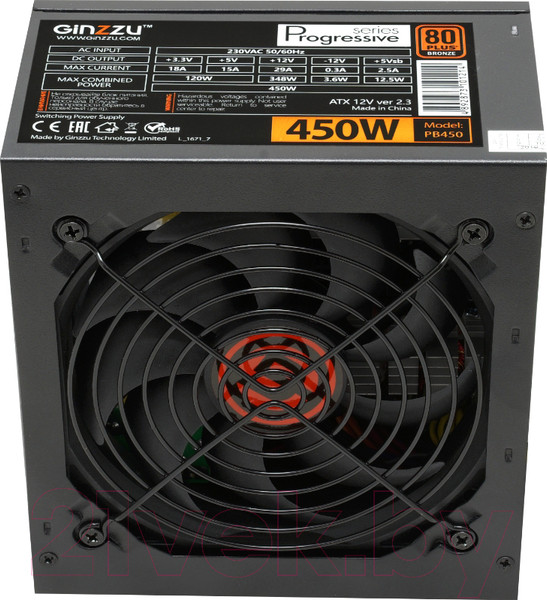 Изображение товара Блок питания для компьютера Ginzzu PB450 450W