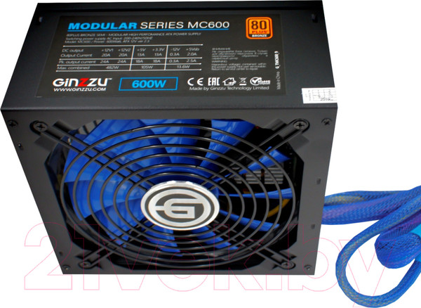 Изображение товара Блок питания для компьютера Ginzzu MC600 600W