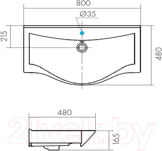 Изображение товара Тумба с умывальником Акватон Беверли 80 (1A2355K0BV010)