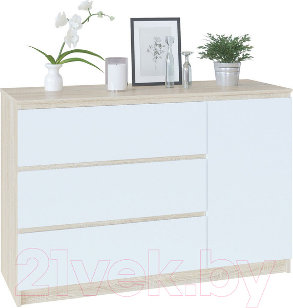 Изображение товара Тумба Сокол-Мебель Т-3Р (дуб сонома/белый)