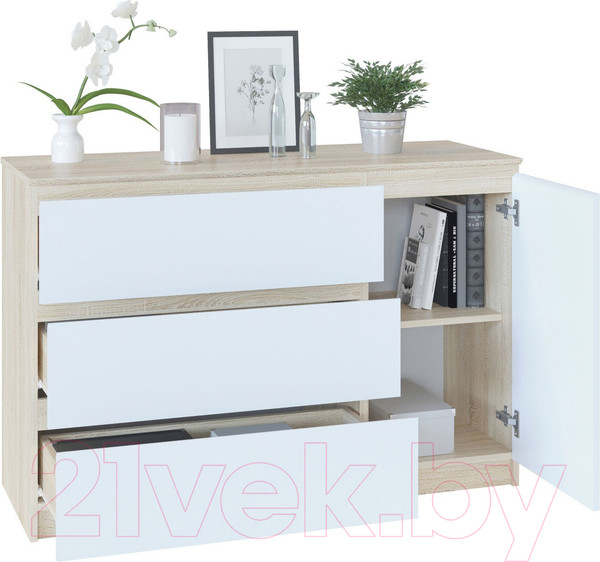 Изображение товара Тумба Сокол-Мебель Т-3Р (дуб сонома/белый)