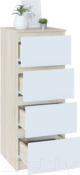 Изображение товара Комод Сокол-Мебель Т-4Р (дуб сонома/белый)