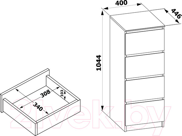 Изображение товара Комод Сокол-Мебель Т-4Р (венге)
