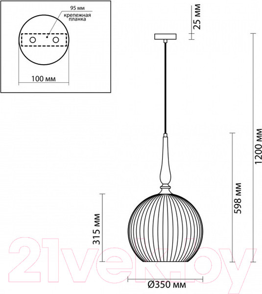 Изображение товара Потолочный светильник Odeon Light Runga 4765/1