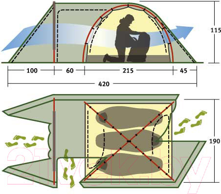 Изображение товара Палатка Alexika Tower 3 Plus / 9126.3901