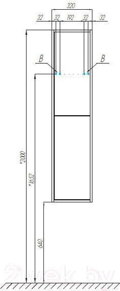 Изображение товара Шкаф-полупенал для ванной Акватон Ривьера (1A239203RVX20)