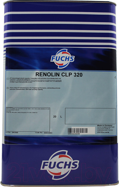 Изображение товара Индустриальное масло Fuchs Renolin CLP 320 / 600632663 (20л)
