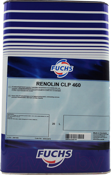 Изображение товара Индустриальное масло Fuchs Renolin CLP 460 / 600632670 (20л)
