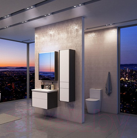 Изображение товара Тумба с умывальником Roca Ronda 60 / A327472000 + ZRU9302963 (белый глянец/антрацит)