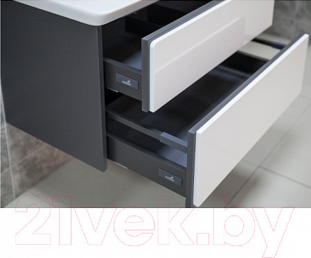 Изображение товара Тумба с умывальником Roca Ronda 60 / A327472000 + ZRU9302963 (белый глянец/антрацит)