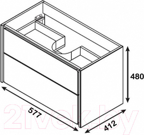 Изображение товара Тумба с умывальником Roca Ronda 60 / A327472000 + ZRU9302963 (белый глянец/антрацит)