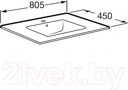 Изображение товара Тумба с умывальником Roca Victoria Nord Ice 80 / 732799C000 + ZRU9302835 (белый, 3 ящика)