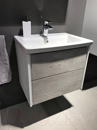 Изображение товара Тумба с умывальником Roca Ronda 60 / A327472000 + ZRU9303002 (белый матовый/бетон)