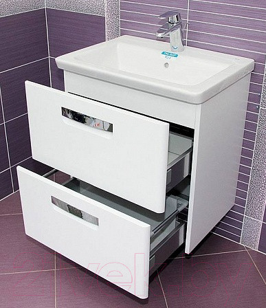 Изображение товара Тумба с умывальником Roca The Gap 60 / A327472000 + ZRU9302879 (белый глянец)