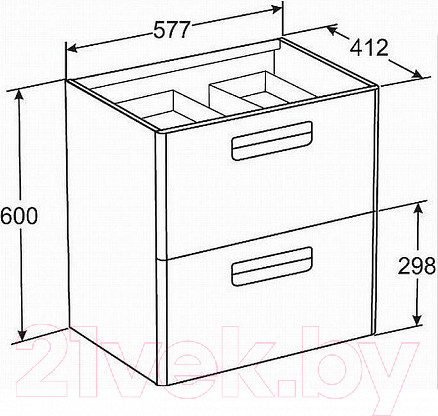 Изображение товара Тумба с умывальником Roca The Gap 60 / A327472000 + ZRU9302879 (белый глянец)