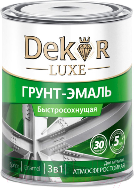 Изображение товара Грунт-эмаль Dekor Sprint 3 в 1 быстросохнущая (900г, синий)