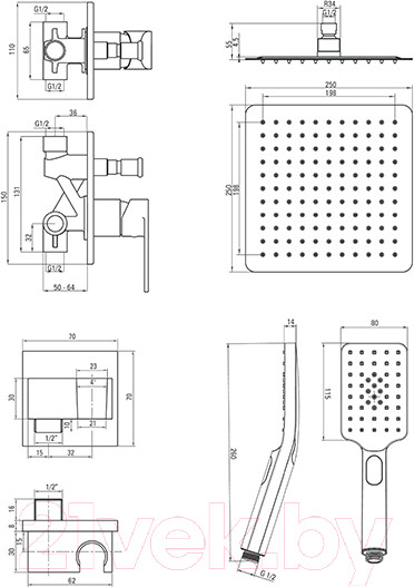 Изображение товара Душевая система со смесителем Deante Alpinia NAC 09LP