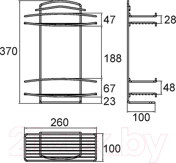 Изображение товара Полка для ванной Milardo 212W020M44