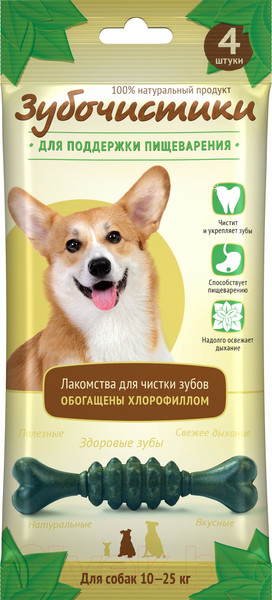 Изображение товара Лакомство для собак Деревенские лакомства Зубочистики с мятой (70г)
