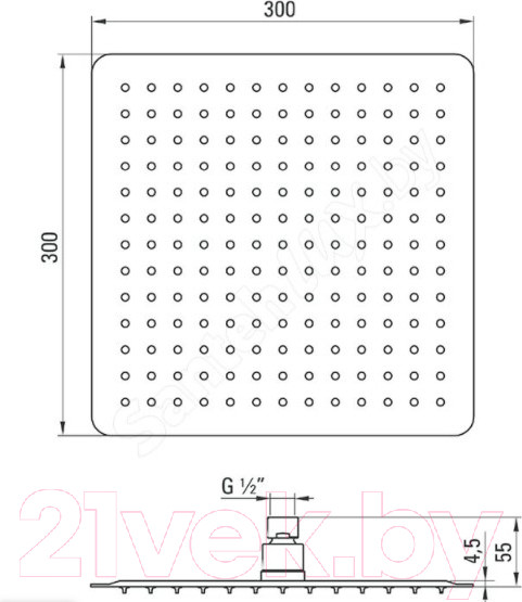 Изображение товара Лейка верхнего душа Deante Floks NAC 009K