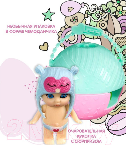 Изображение товара Кукла с аксессуарами Bondibon OLY в шапочке-ушанке с животным / ВВ3890