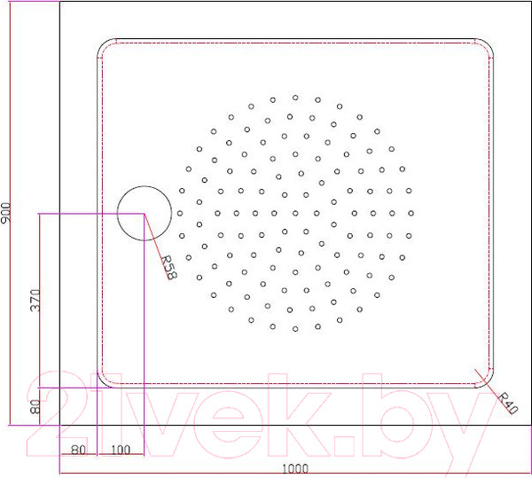 Изображение товара Душевой поддон Cezares TRAY-A-AH-100/90-15-W