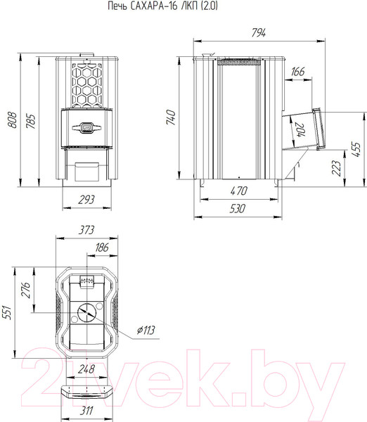 Изображение товара Печь-каменка Теплодар Сахара 16 ЛКП (2.0)