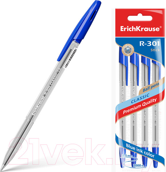 Изображение товара Набор шариковых ручек Erich Krause R-301 / 22032 (4шт)