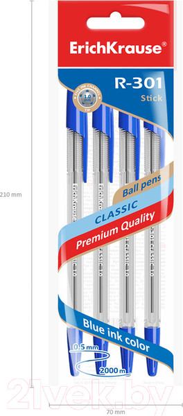 Изображение товара Набор шариковых ручек Erich Krause R-301 / 22032 (4шт)