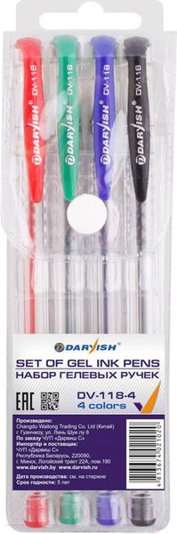 Изображение товара Набор гелевых ручек Darvish DV-118-4 (4шт)