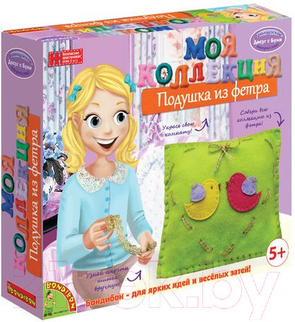 Изображение товара Набор для шитья Bondibon Шьем из фетра. Подушка- птички / ВВ1243