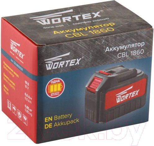 Изображение товара Аккумулятор для электроинструмента Wortex CBL 1860 (CBL18600029)