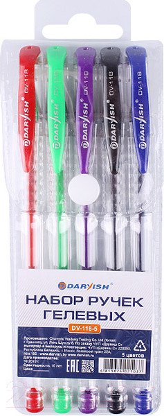 Изображение товара Набор гелевых ручек Darvish DV-118-5 (5шт)