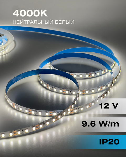 Изображение товара Светодиодная лента Truenergy 12V-120D 9.6W/m 4000K IP20 / 16005 (5м)