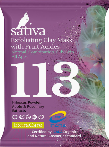 Изображение товара Маска для лица сухая Sativa №113 маска-гоммаж с фруктовыми кислотами