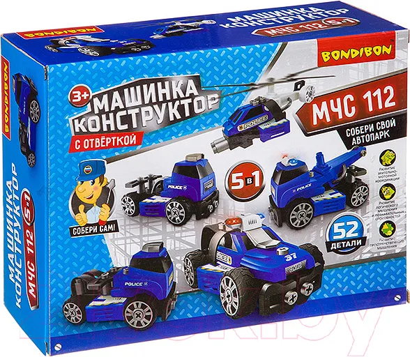 Изображение товара Конструктор Bondibon МЧС / ВВ3387 (синий)