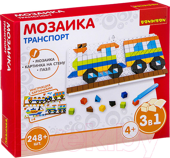 Изображение товара Развивающая игрушка Bondibon Мозаика. Транспорт / ВВ3029