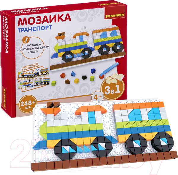 Изображение товара Развивающая игрушка Bondibon Мозаика. Транспорт / ВВ3029