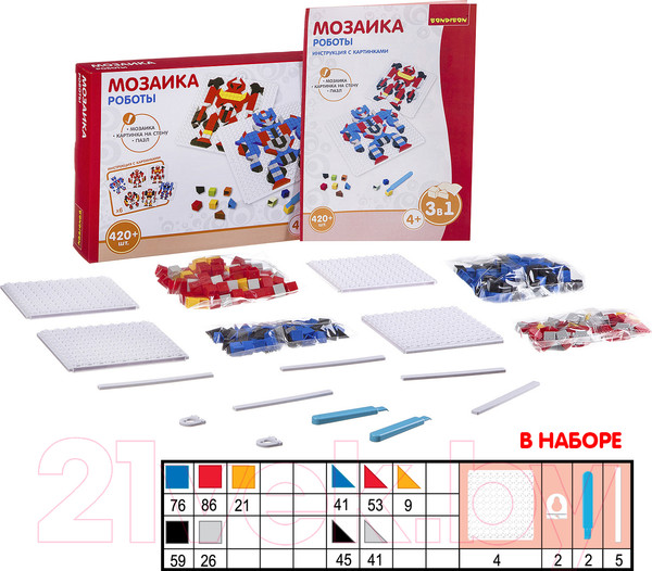 Изображение товара Развивающая игрушка Bondibon Мозаика. Роботы / ВВ3030