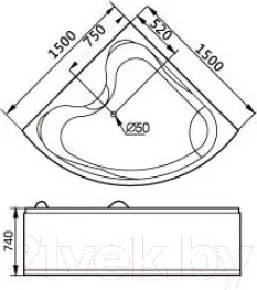 Изображение товара Ванна акриловая Gemy G9041 B 150x150 (с гидромассажем)