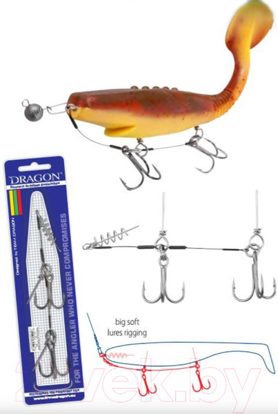 Изображение товара Комплект оснастки для приманки Dragon V-Lures 1/0 / 56-100-2710
