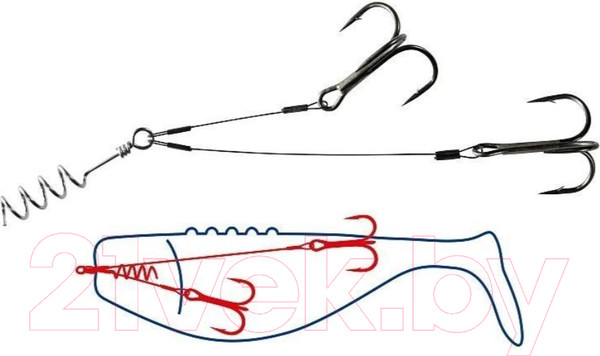 Изображение товара Комплект оснастки для приманки Dragon V-Lures 2/0 / 57-200-3010