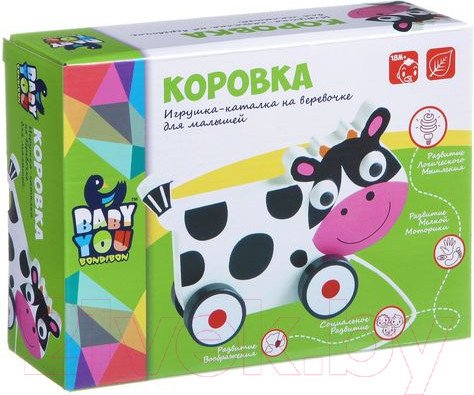 Изображение товара Игрушка-каталка Bondibon Коровка / ВВ1498
